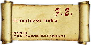 Frivalszky Endre névjegykártya