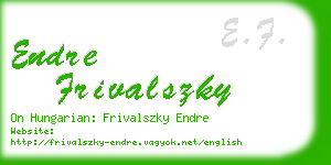 endre frivalszky business card